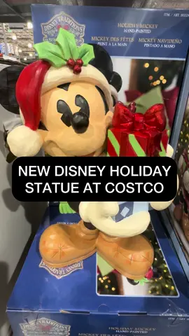 This is too cute 😍✨ I spotted the Holiday Mickey and Minnie at Costco. They are handcrafted and hand painted. Indoor use only. #disney #christmas #statue #christmasdecor #costco 