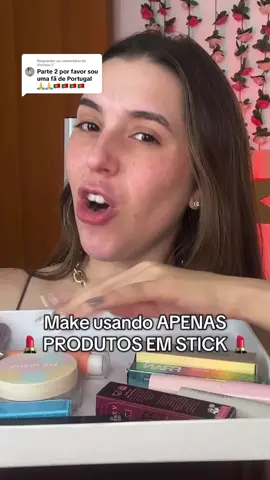 Respondendo a @Victoria🤍 make usando só produtos em stick/bastão ✨ comenta pro resultado #maquiagem #desafiomaquiagem 