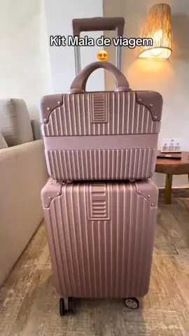 🧳 Kit Mala de Viagem 9kg + 10kg + Frasqueira | Fibra Resistente, 4 Rodas 360°🚀 #mala #viagem 