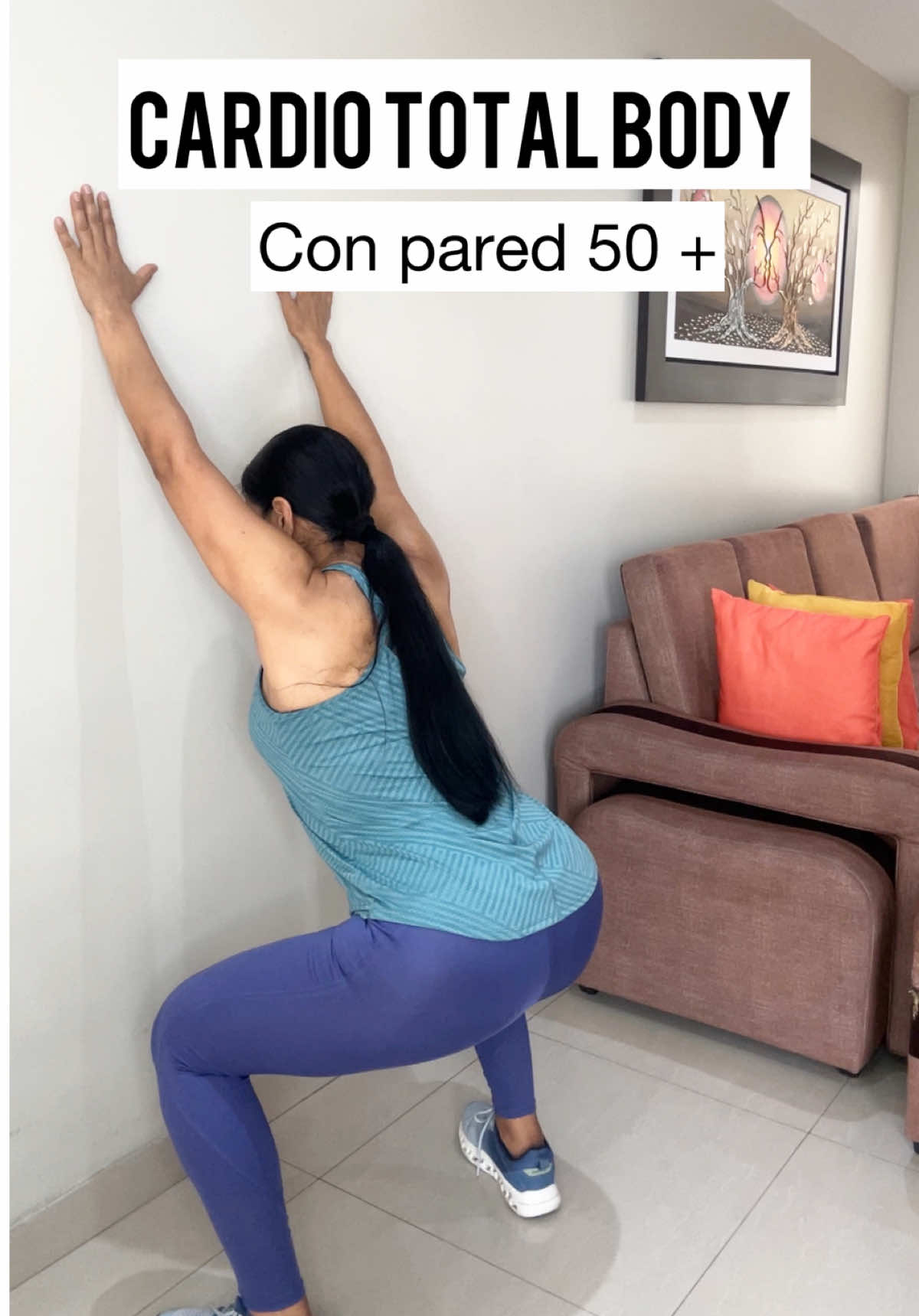 NUNCA ES TARDE PARA COMENZAR ,entrena en tu casa con una pared ,rutina completa #50años #menopausia #sarcopenia #grasacorporal #ejerciciosencasa