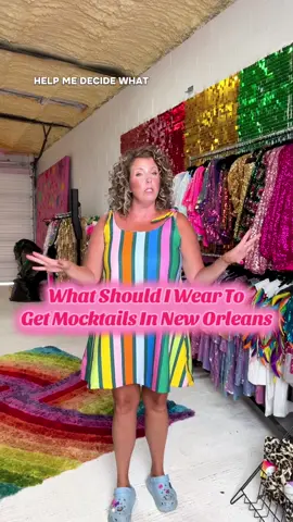 Mocktails but make it fashion ✨🍹  When you’re headed out for a summer sip in New Orleans, you have to bring the fun. My options: * A fresh-off-the-machine summer stripe dress 🌈 * A pink stripe romper that’s giving playful energy 💕 * A pink sequin t-shirt dress that says, “extra, please” ✨ All topped with some brand-new pink pom poms because…why not? Which one are you wearing for mocktail hour?  #fringeandcompany #whatshouldiwear #dopaminedressing #funfashion 