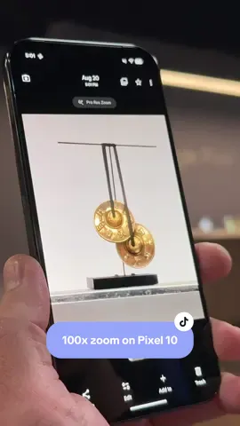 No cut realtime processing for 100x photos on Google Pixel 10 Pro. It uses a diffusion model to enhance the blurry image. 