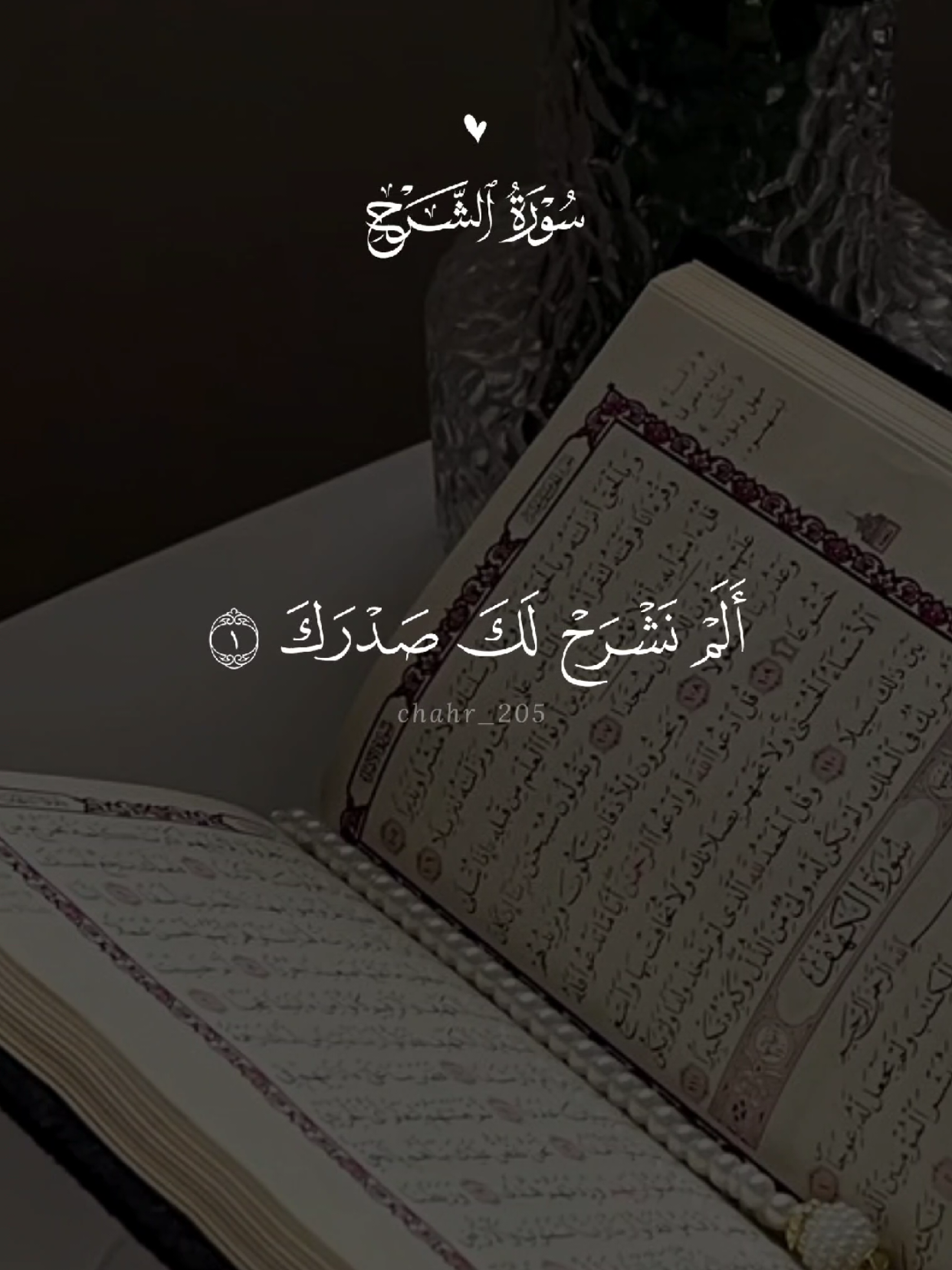 سورة الشرح 🤍 #قران #quran #قران_كريم #Allah #اللهم_صلي_على_نبينا_محمد 