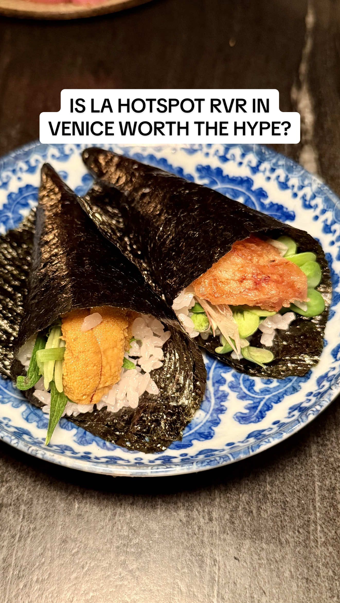 ✨IS LA HOTSPOT RVR WORTH THE HYPE?✨ Even almost a year into its run, this west side California-inspired izakaya is still one of the hardest reservations to get in Los Angeles, and for good reason. RVR in Venice comes from acclaimed chef Travis Lett, who you might know as the opening chef of Gjelina or from his previous Venice hotspot MTN which closed during the pandemic. The menu here is long, but it’s packed with hits. Be sure at least one vegetable dish is on your table, along with several other small plates and skewers — I’d definitely recommend going with a larger group so you can both try more things and snag a coveted booth. Here’s everything I ordered (⭐️ = personal fave): 🥒 House Pickles $12 🥓 Crispy Pork Collar Tonkatsu $25 ⭐️ 🍣 Santa Barbara Uni Hand Roll $25 🐟 Tempura Channel Island Rock Cod Hand Roll $12 🥟 Pork Gyoza $16 ⭐️ 🍄‍🟫 Roasted Maitake Mushroom $18 ⭐️ 🍚 Mixed Rice with Duck Confit $20 🐑 Charcoal Grilled Lamb Shoulder $10 🦆 Charcoal Grilled Duck Meatball Tsukune $10 ⭐️ 🍜 Manila Clam Ramen $18 🍰 Warm Buckwheat Carrot Cake $16 ⭐️ 🍹 Eastside $18 🥂 Ume-Hi $16 Send this to someone you wanna go with, and follow me for more LA restaurant reviews, recommendations, and things to do! #losangeles #lafoodie #thingstodoinla #japanesefood #izakaya 
