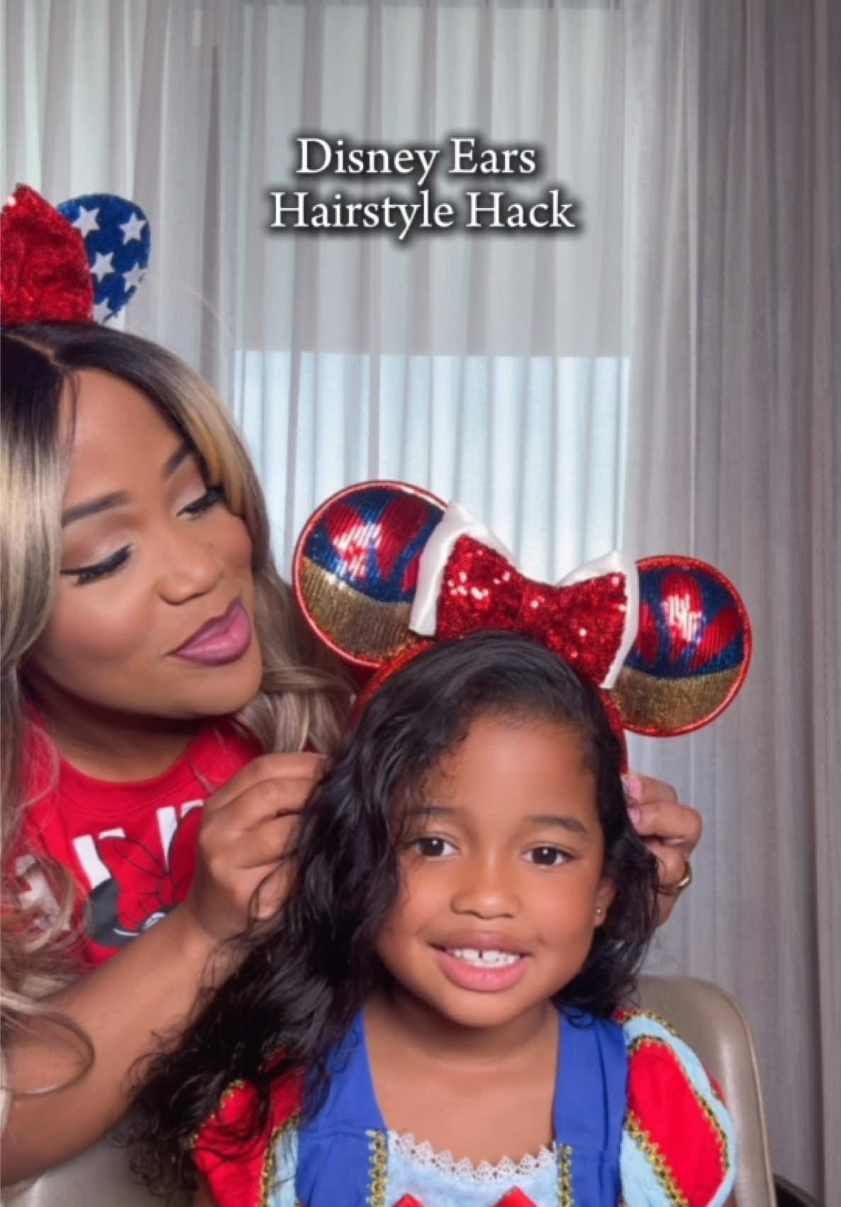 Disney hair hack 🤩 I’m in Disney mom era, don’t judge 🤪 This hairstyle lasted all day at Disney World in the hot Florida sun. Her mouse ears didn’t budge!  #easyhairstyles #momlife #mommylife #girlmom #hairstyles   