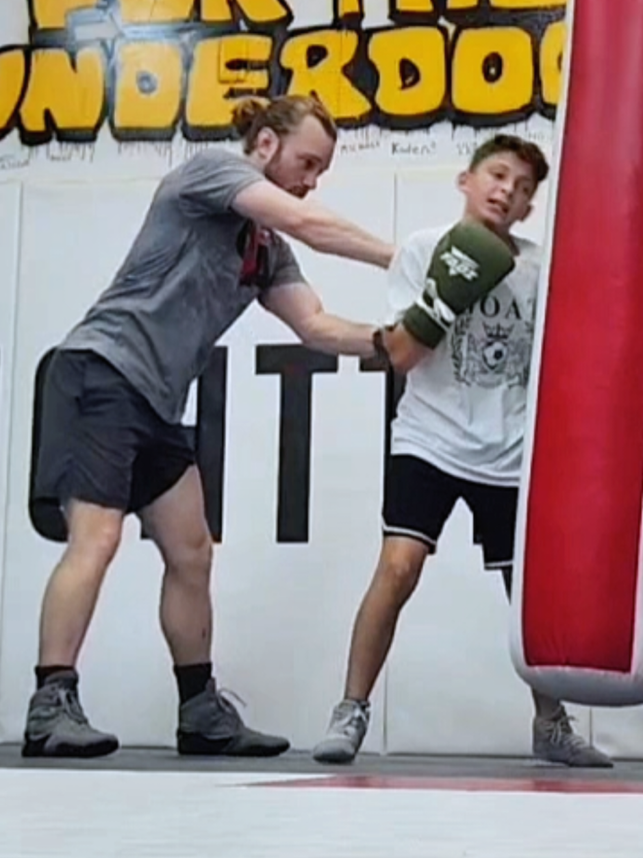 Any suggestions? Trying to get rid of this kids giraffe legs. #boxing #heavybag 