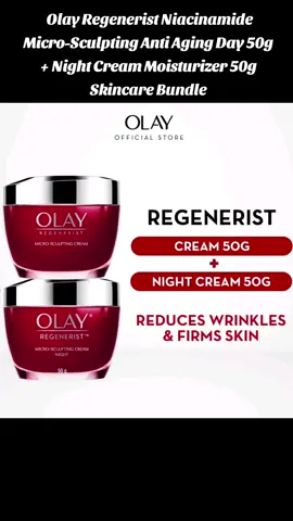 2,304.00  Olay Regenerist Niacinamide Micro-Sculpting Anti Aging Day 50g + Night Cream Moisturizer 50g Skincare Bundle#olay #olayregenerist 