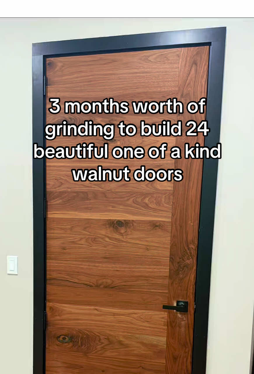 Three months of grinding packed into sixty seconds. Started with rough cut walnut, ended with doors that’ll outlast us. Built once. Built right. #howitsmade #woodworking #kingston #kingstonontario #custommade