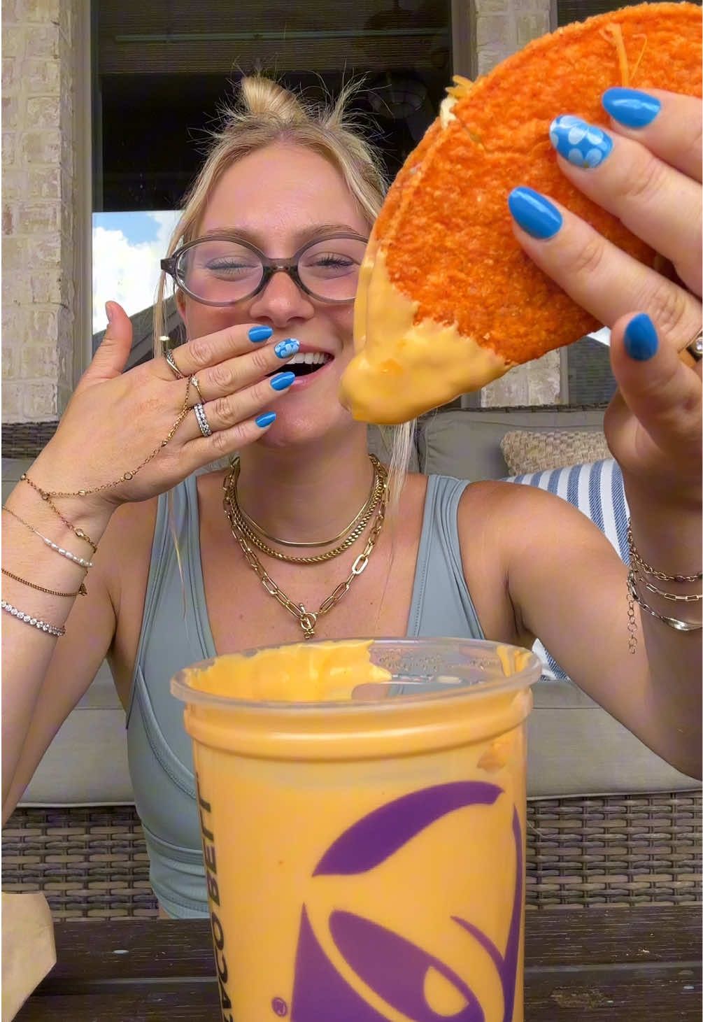 BEST DAY EVERRR!!!! Finally got the cup of nacho cheese!!! 🧀 🤩🥳 #tacobell #tacobellmukbang #tastetest #tacobellislife #fyp  @tacobell   