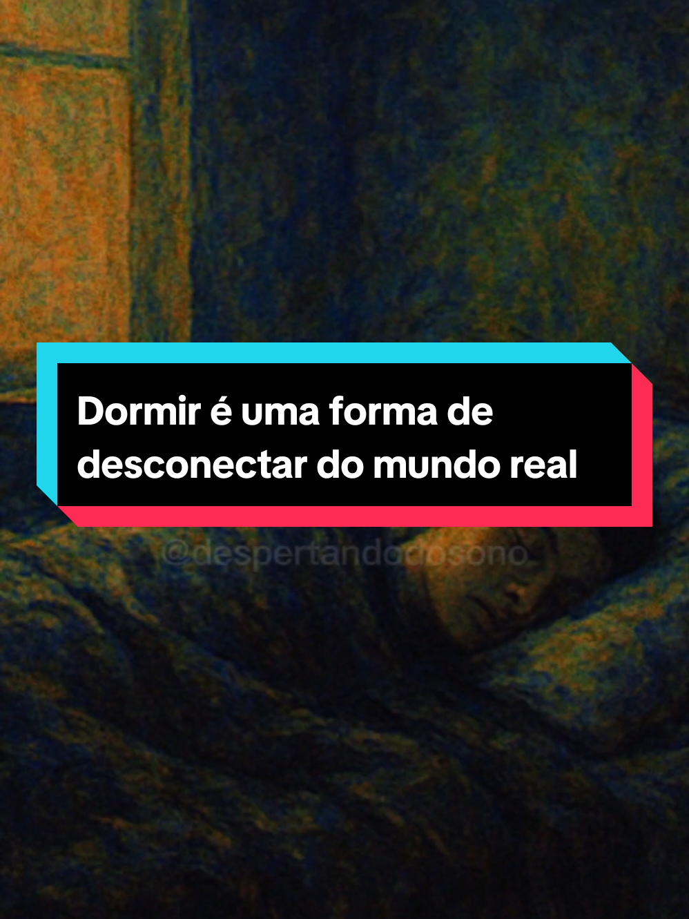 Dormir é como desaparecer por instantes, um mergulho silencioso onde não existe dor, cobrança ou memória. É o refúgio secreto da existência: um breve descanso de ser #reflexao #dormir #sonoprofundo #fyp #filosofia 
