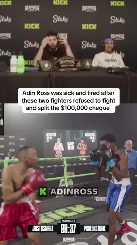Adin Ross was sick and tired after these two fighters refused to fight and split the $100,000 cheque  #adinross #fyp