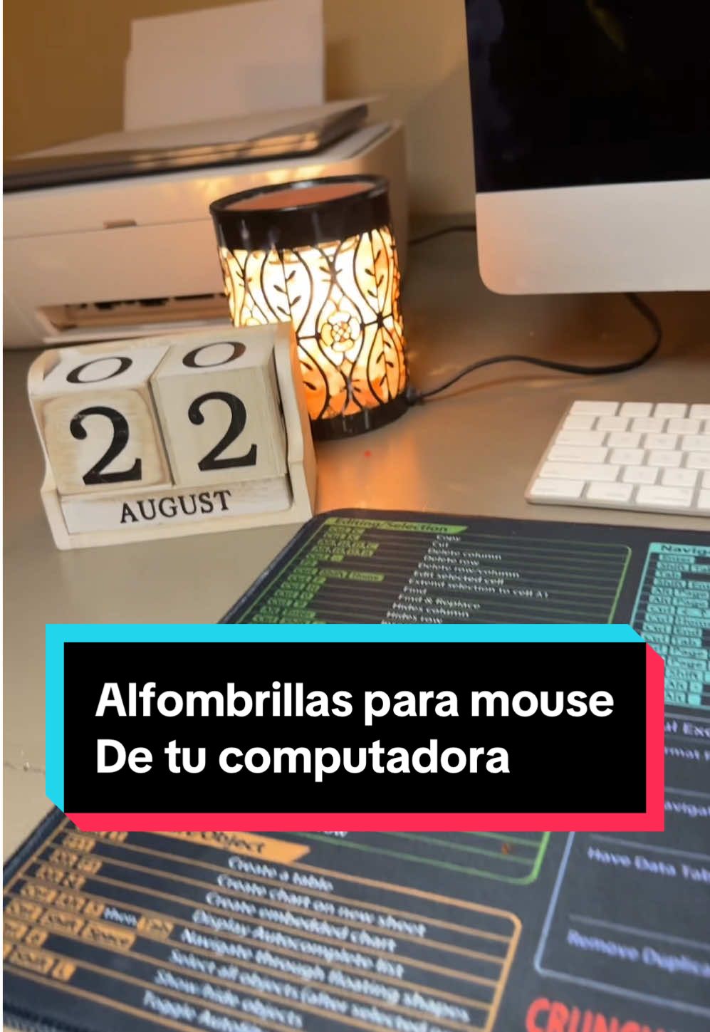 Alfombrilla para mover el mouse de tu computadora con todos los comandos y operaciones anotadas en su superficie #algombrilla de mouse#comodidadoficina