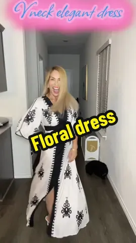 V neck floral dress#floraldress #vneckdress #vneckfloraldress #elegantdress #vestidoelegante 