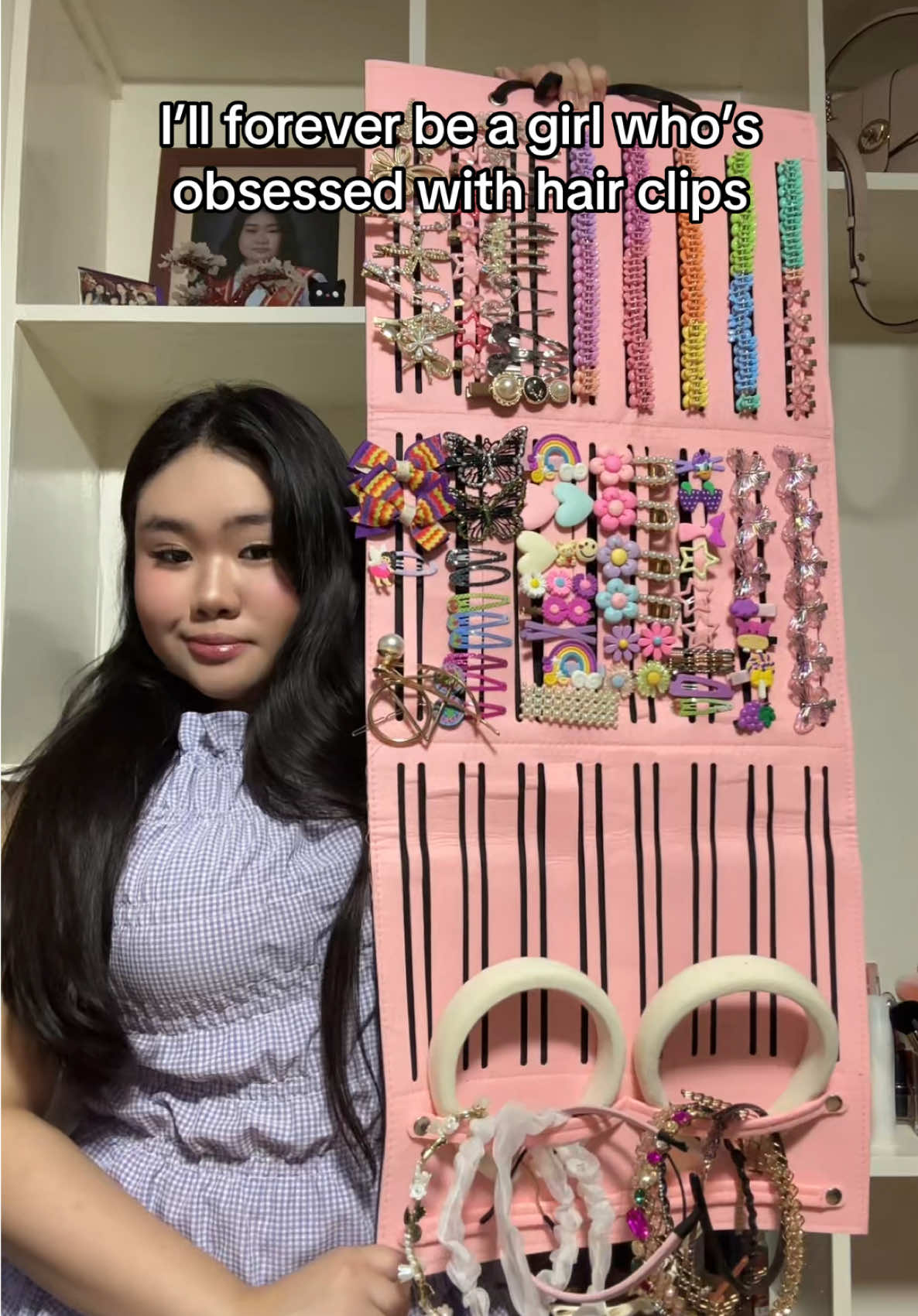 Forever a girl obsessed with hair clips ✨  Click the yellow basket to check out this hair clip organizer (hair clips not included).
