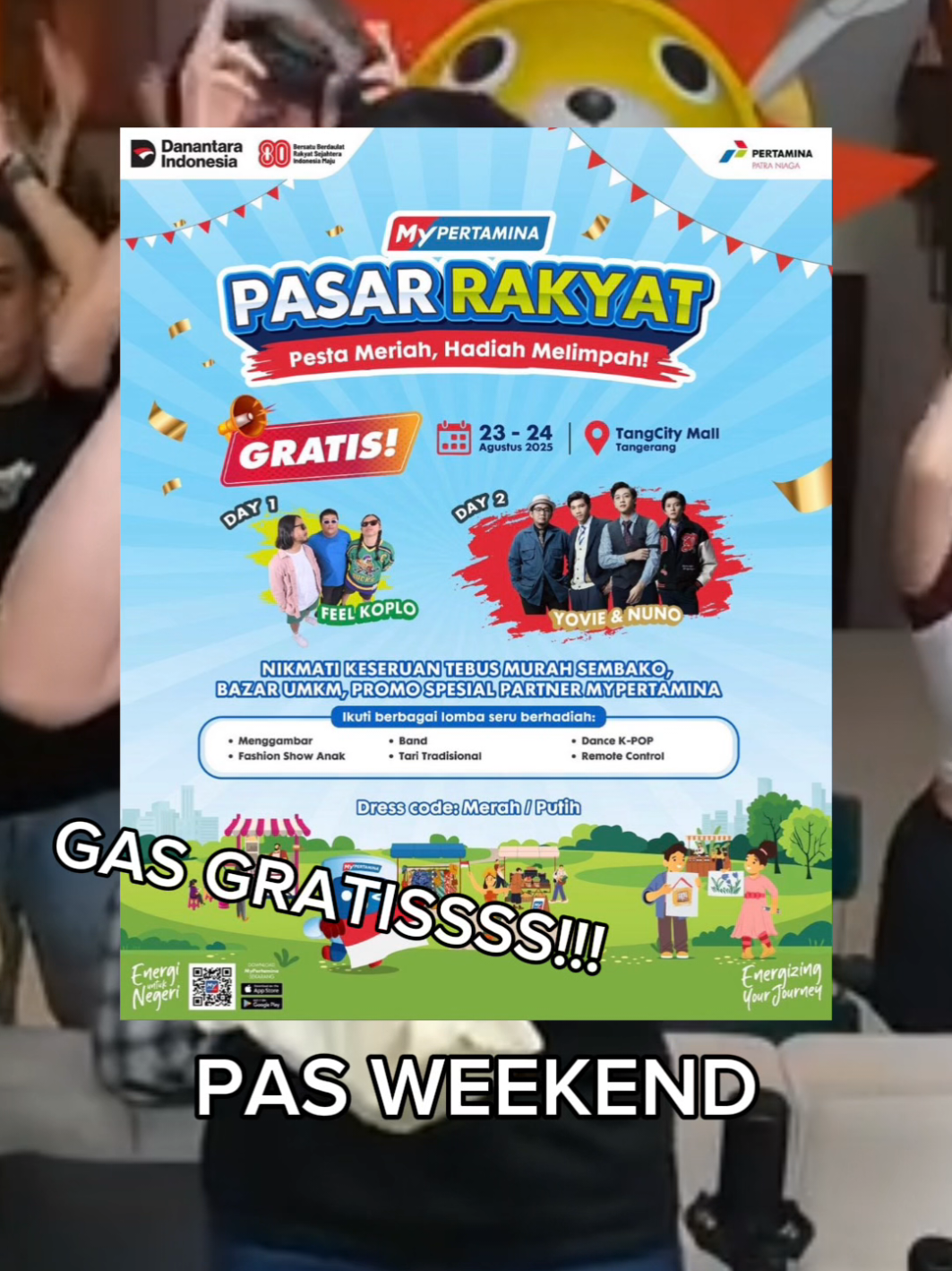 WEEKEND GOALS: ✅ Makan enak ✅ Dapet e-voucher Rp300.000 ✅ Nonton konser Feel Koplo & Yovie Nuno ✅ Belanja & menangin hadiah 📍 TangCity Mall, 23–24 Agustus 2025 MyPertamina Pasar Rakyat, tempatnya healing dan hunting promo 🤩 📸 Upload vibes serumu & menangkan giveaway! Tonton sampe akhir 👉 #PasarRakyat2025 #MyPertamina #TangCityVibes
