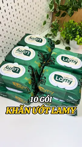 Thùng 10 gói khăn ướt Lamy, an toàn tiện dụng #khanuotlamy #khanuot #giadungtienich #shoputni #saleluongve 