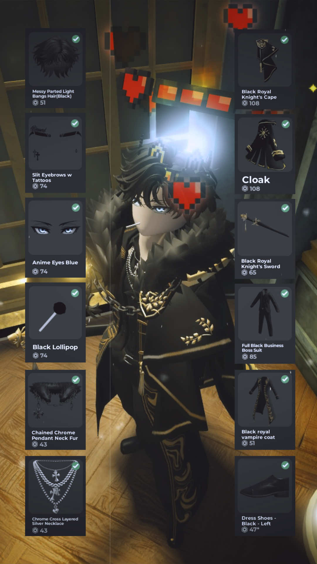 ROYAL PRINCE - Black Version Yang mau dibuatin sama persis bisa langsung joki aja ya gaiss ^^ Ramein kolom komentar pake ava tema kerajaan versi kalian dongg 🔥 cr : @Yanzn`Template  #jeanclvnn #roblox #robloxoutfits #robloxoutfitideas 