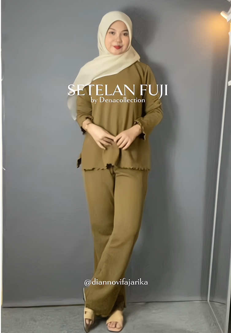 Oneset secakep dan senyaman ini ternyata cuma 80ribuan🥹 warna olive terdebess bikin kulit makin cerahhh✨ #oneset #setelan #setelanfuji #setelanwanita 