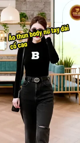 Áo thun body nữ tay dài cổ cao #aothun #aothunnu #aothunnuxinh #aothuntaydai 