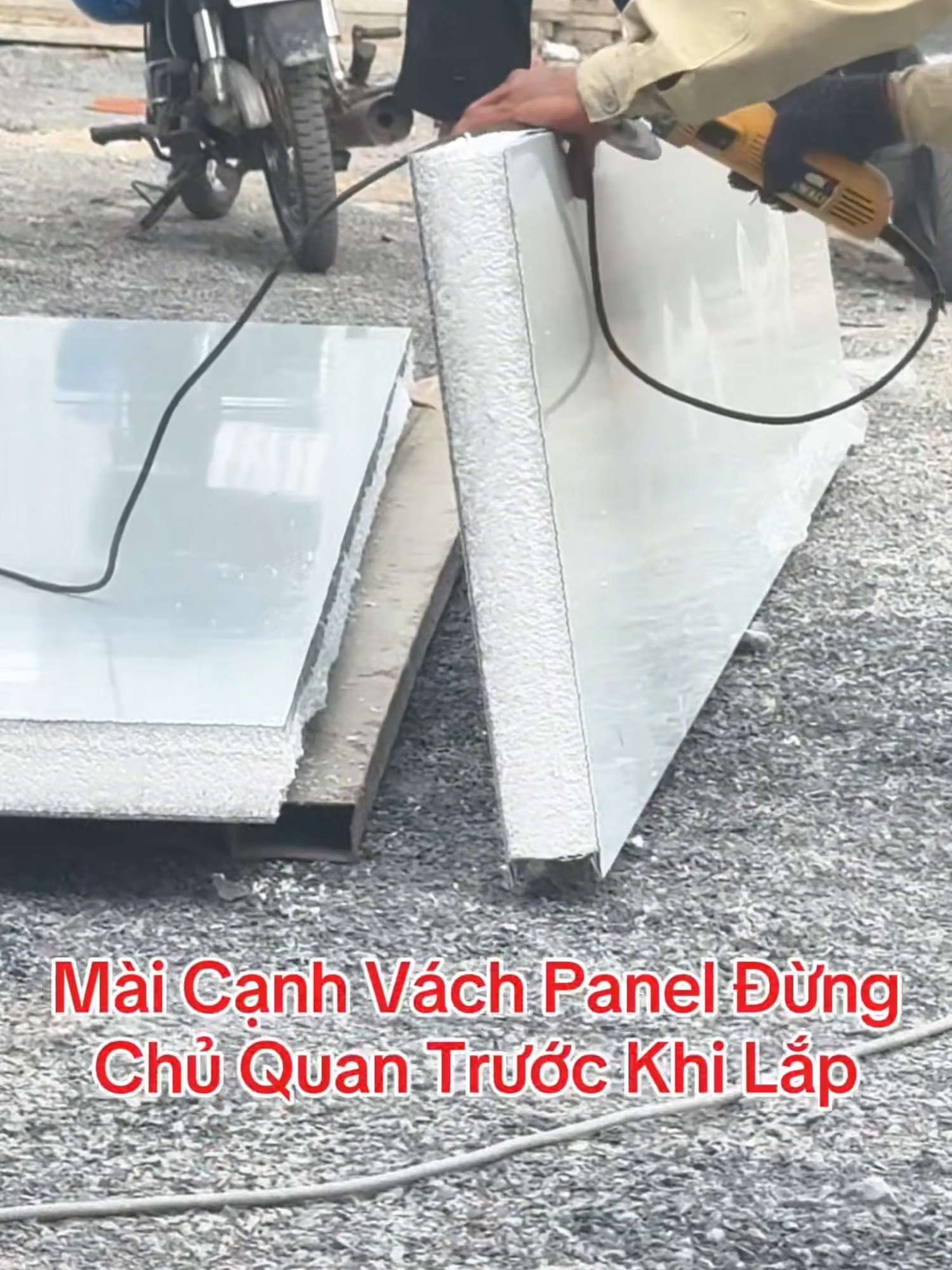 Mài Cạnh Vách Panel Đừng Chủ Quan Trước Khi Lắp. Hướng Dẫn Lắp Tấm Cuối Panel Phần 4 #thicong #huongdan #paneleps #xaydung #cachnhietthinhphat