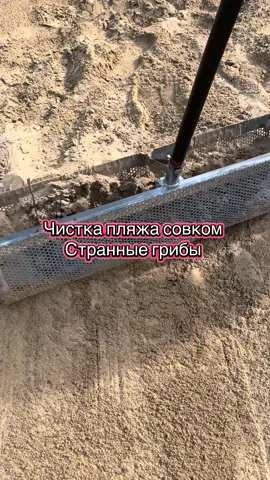 Чистка пляжа совком от стекла и мусора