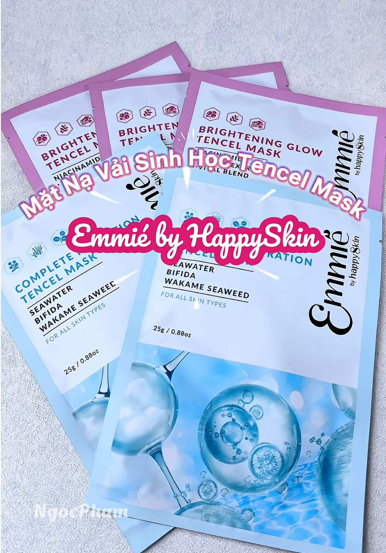 Mặt Nạ Vải Sinh Học Tencel Mask từ thương hiệu Emmié by HappySkin #emmiebyhappyskin #matnaemmie #matnaemmiebyhappskin #tencelmask #maskemmie 