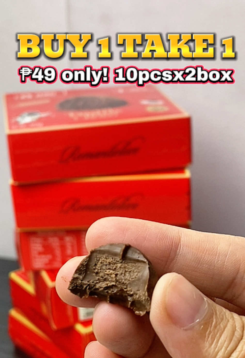 ₱49 lang /2box na!  Truffle chocolate b1t1!  Click yellow basket!  #cocotrufflechocolate #truffle #trufflechocolate #chocolate #truffles 