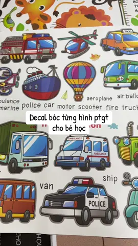Đề can dán tường bóc dán từng chi tiết chủ đề phương tiện giao thông cho bé học #decalchobe0363070113#decalhinhxe#embe @MayCoCo 