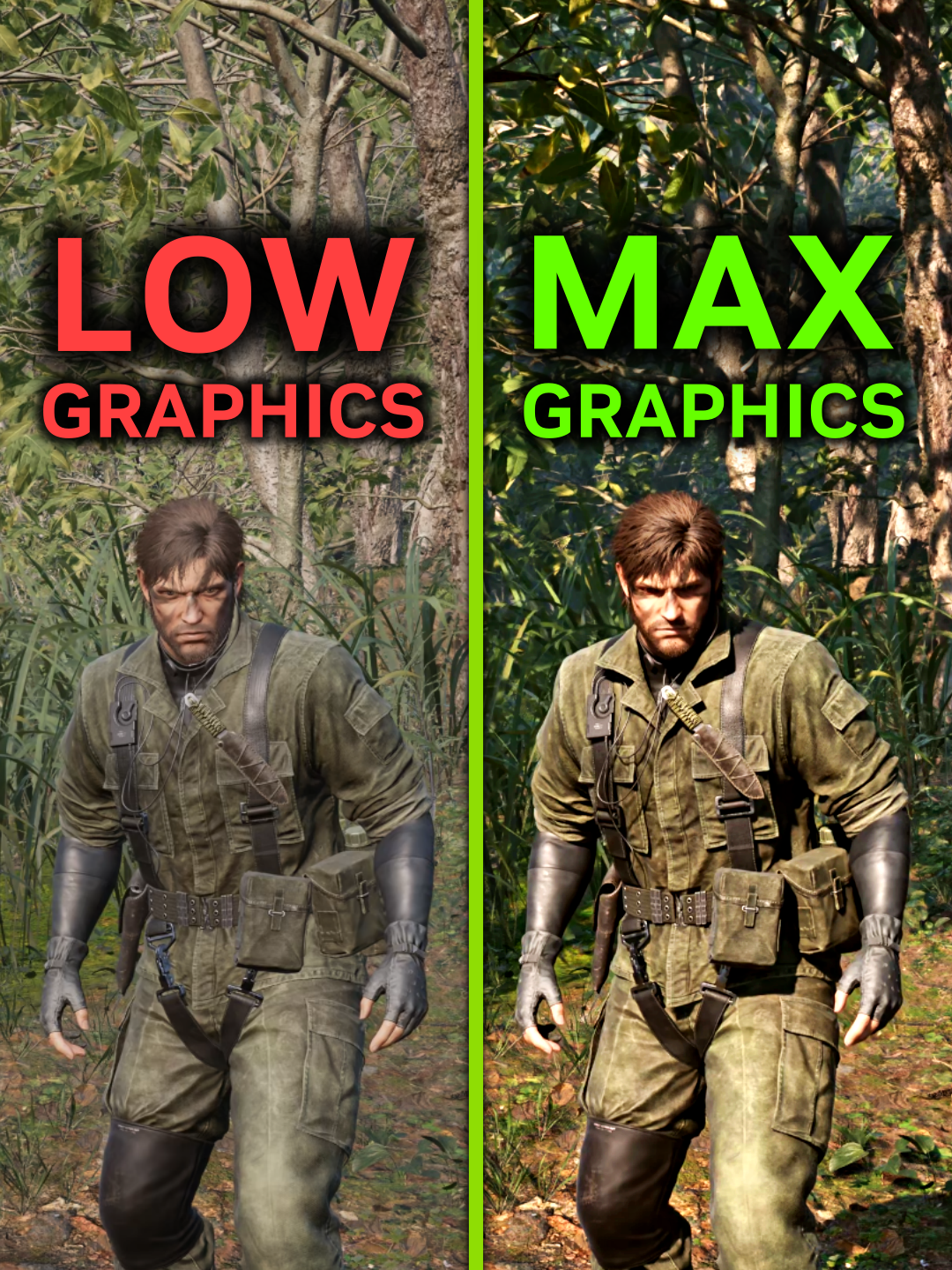 Low to Ultra Comparison on Metal Gear Solid Delta: Snake Eater Do you think Ultra is necessary or Medium will be enough? Don't forget to comment. Captured using a RTX 5080 at 4K DLSS. Special thanks to NVIDIA Brasil and Konami for sending me the game. #metalgearsoliddelta #metalgearsoliddeltasnakeeater #snakeeater #metalgearsnakeeater #pcgaming #pc #gaming #rtxon #geforcertx
