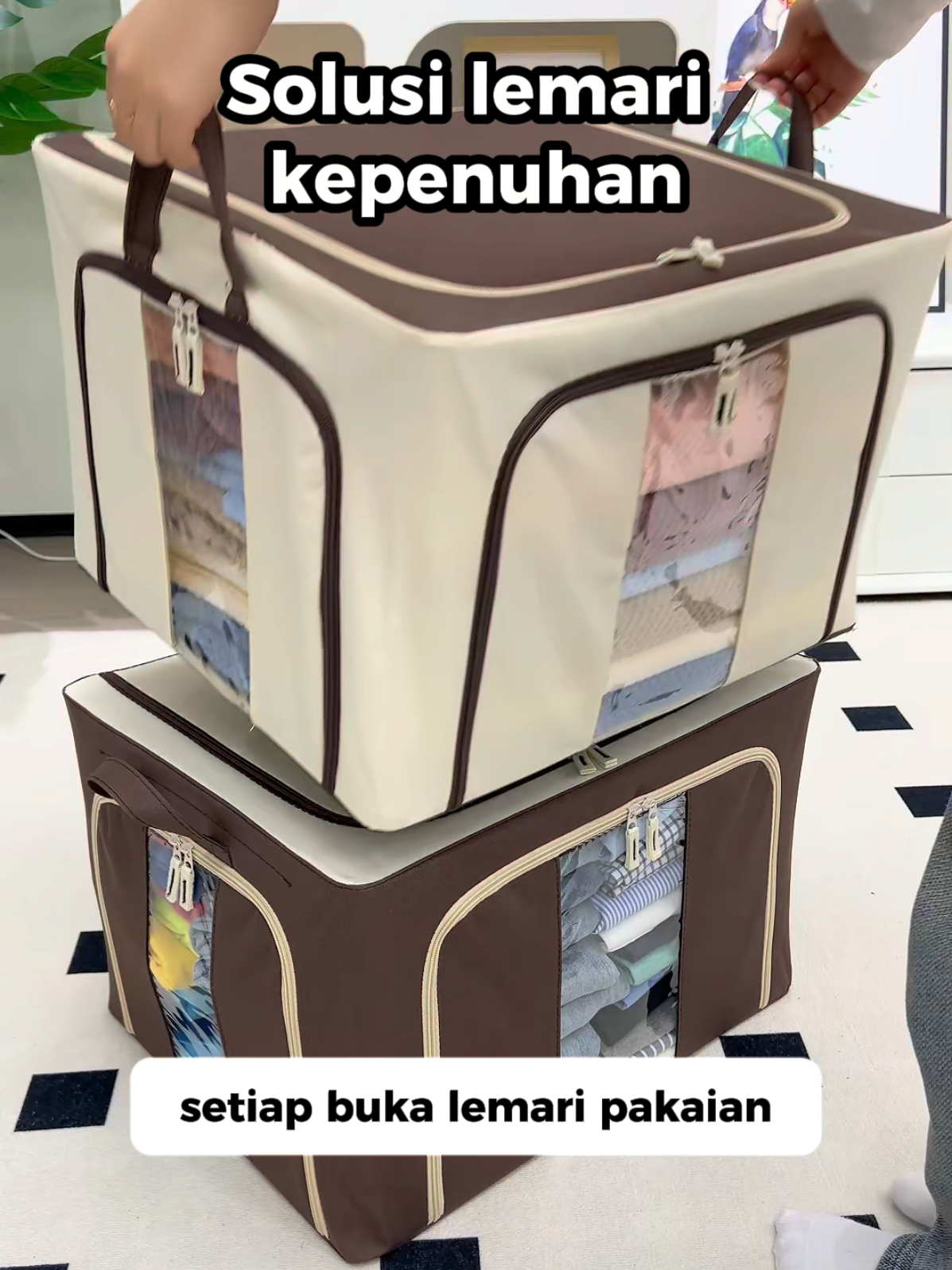 Isi lemari rapi ga berantakan lg #wibgajian #storagebox #storagebag #storageboxmurah #kotakpenyimpananpakaian 