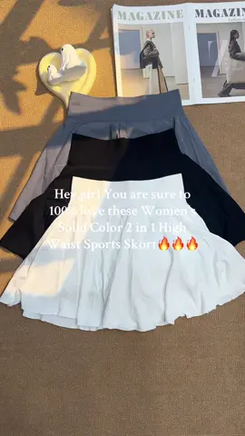 Hey,girl You are sure to 100% love these Women's Solid Color 2 in 1 High Waist Sports Skort🔥🔥🔥 #Yoga #IDY #solidcolor #sportswear #internationaldayofyoga         