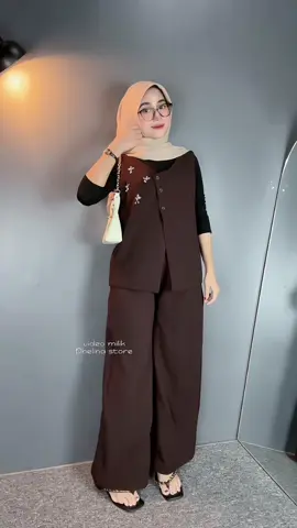 Rekomendasi oneset setelan vest & celana bahan knit tebal🤎 #oneset #setelanwanita #vest #outfitideas #OOTD 
