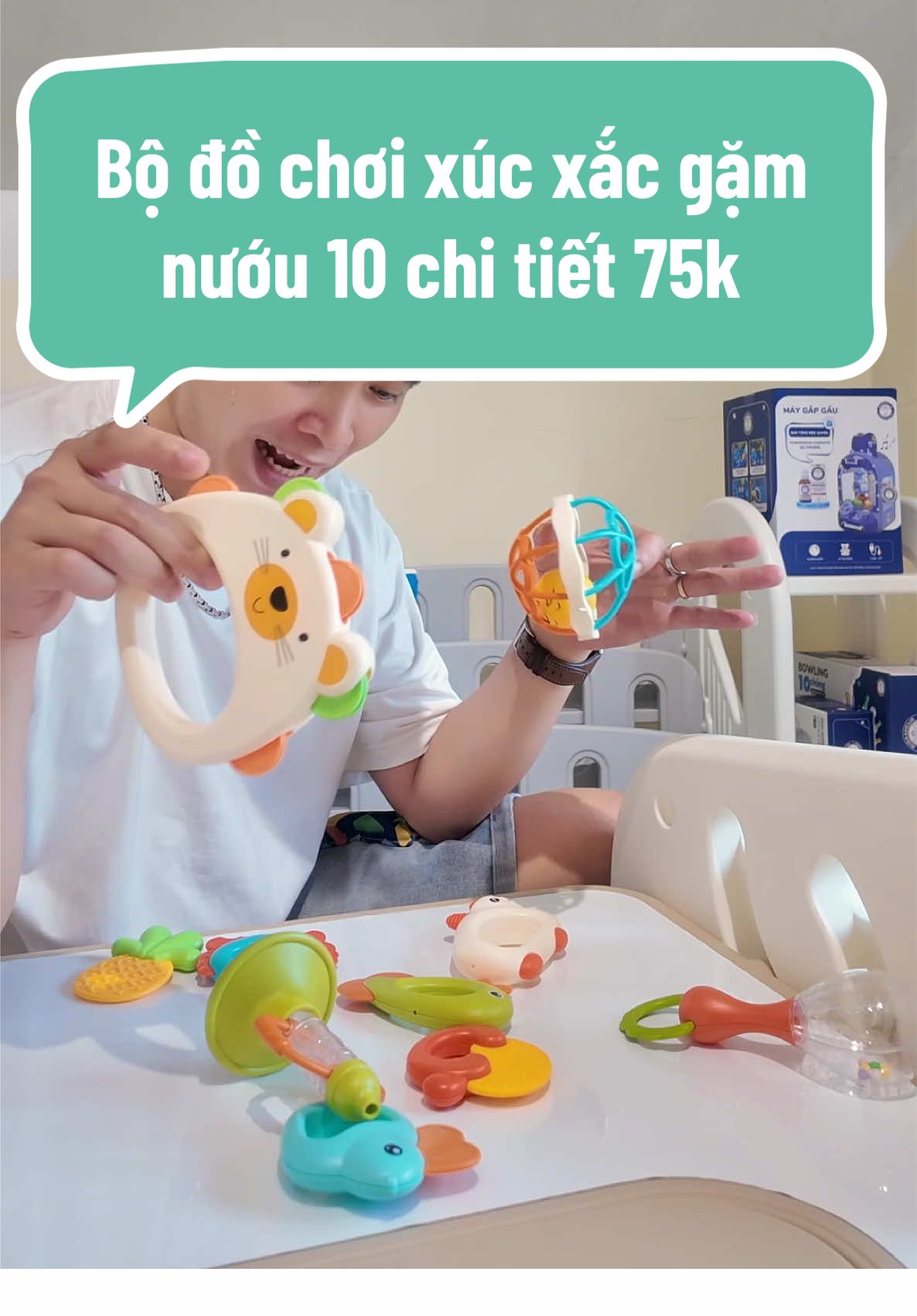 Bộ đồ chơi xúc xắc gặm nướu xịn mà rẻ quá #sonsovo #bobimsua #muataitiktok #tiktokshop #mevabe 
