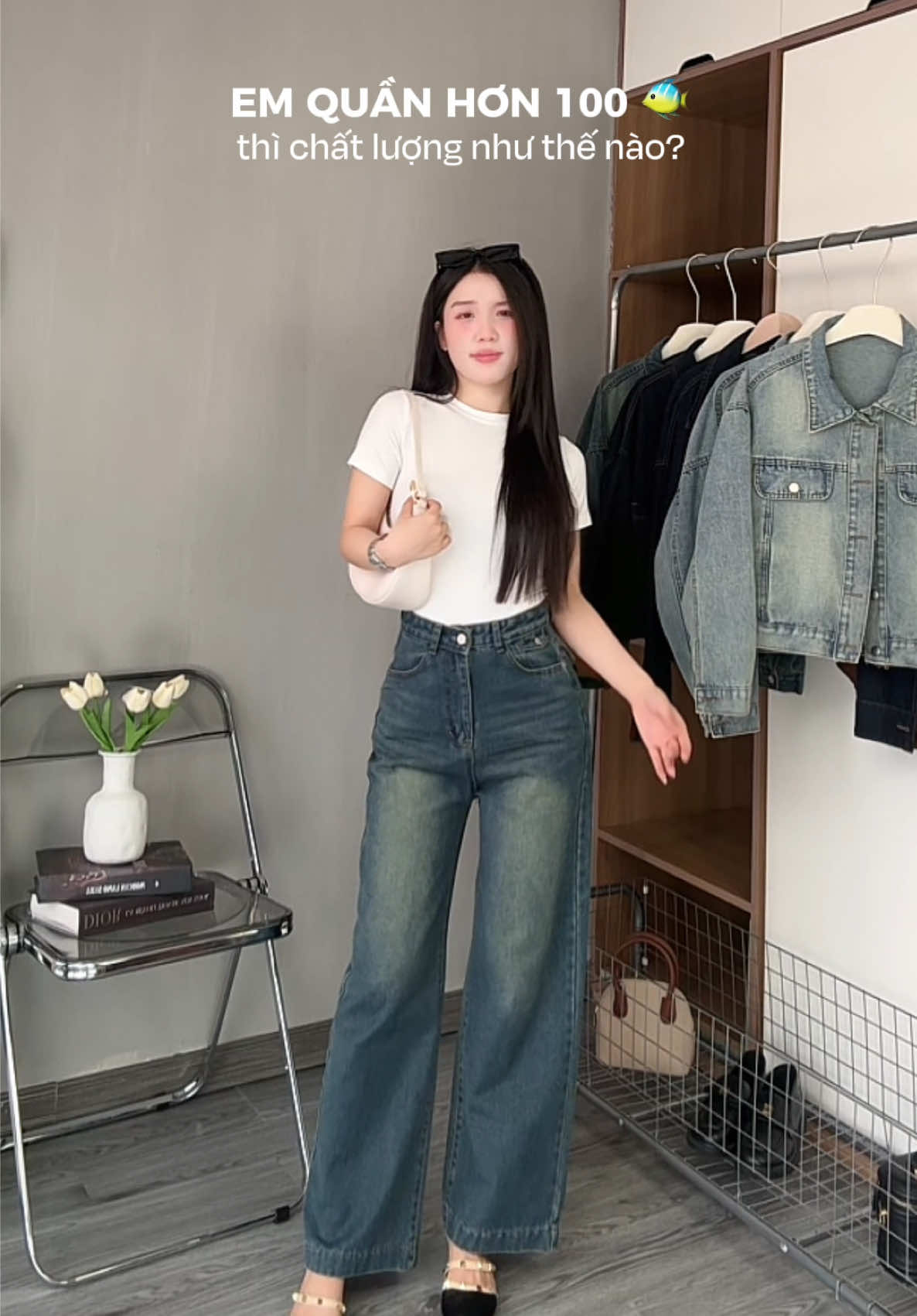 Mẫu mới siêu xinh, bản dáng vừa cực kì dễ mặc cho những bà nào không thích ống to nhá #xuhuong #jeans #quansuong #quansuongnamlun #mydenim 