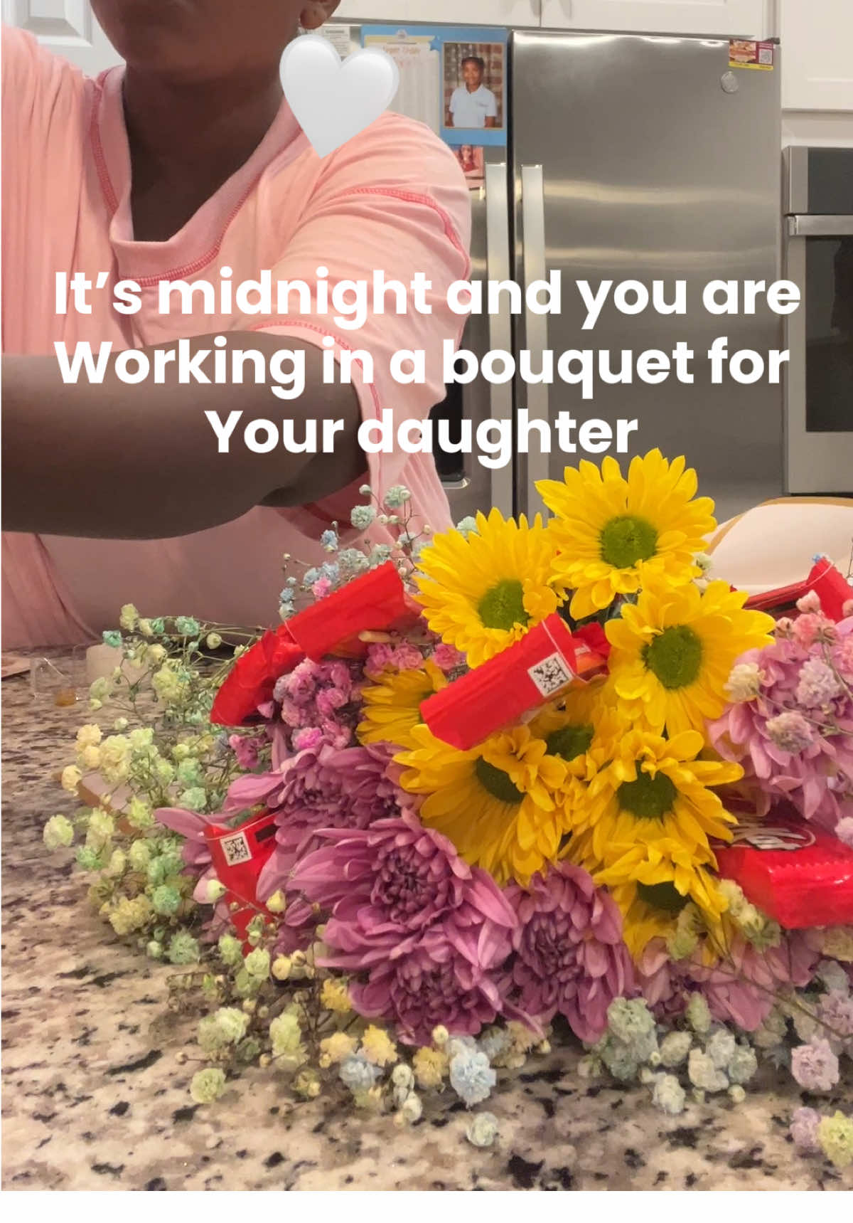 The things we do for our kids #birthdaycountdown #bouquet #girlmom 