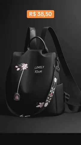 Mochila Feminina de Grande Capacidade em Nylon Impermeável, Estilo Moderno com Borda... Links no carrinho 🛒 #tiktokshop #mochila #bols 