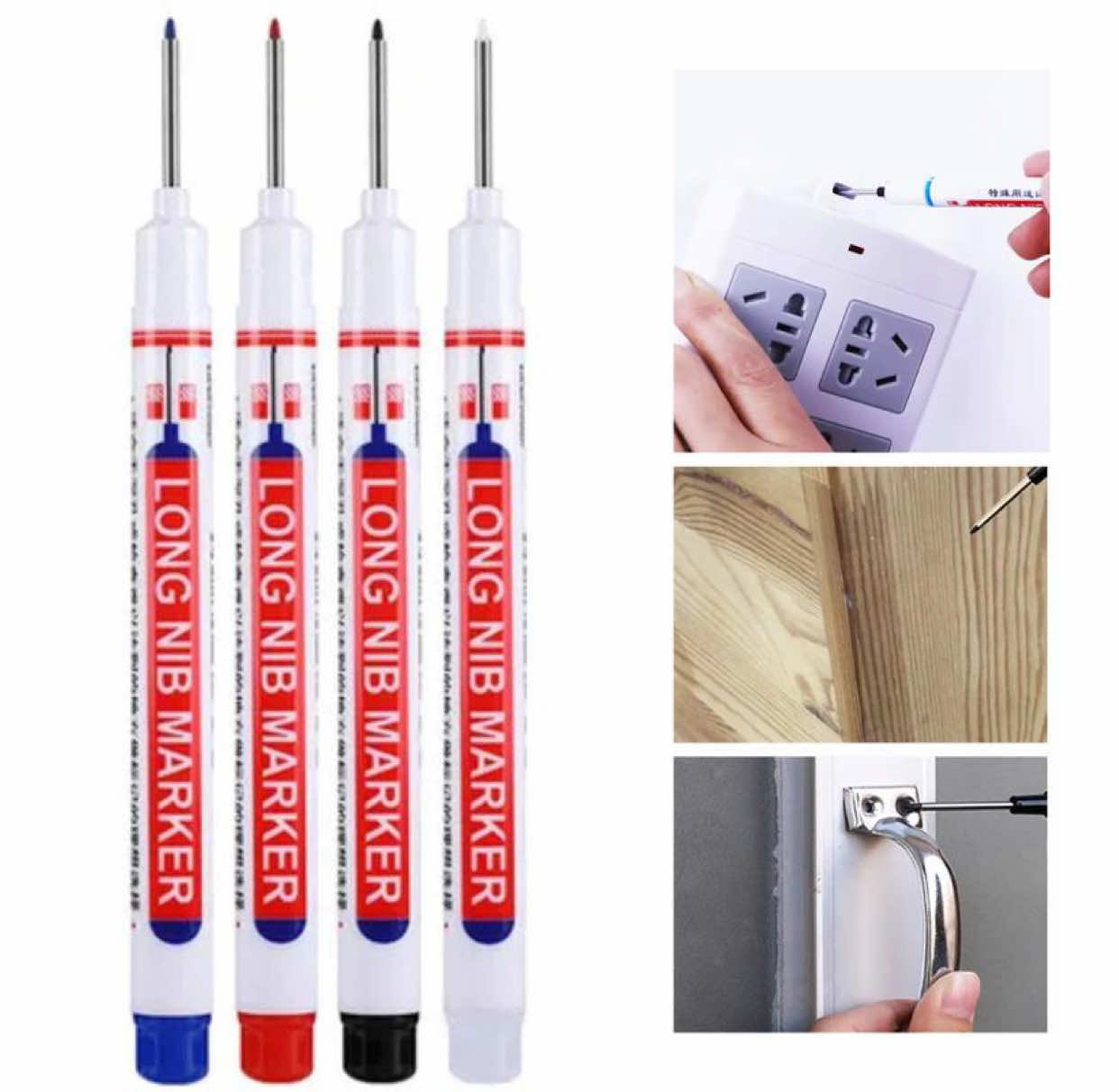 ✏️Marcação precisa em qualquer superfície! Caneta Marcadora Ponta Longa: Ponta fina e resistente, escreve claro em papel, madeira, metal e plástico, ideal para projetos e organização! #CanetaMarcadora #PontaLonga #MarcaçãoPrecisa #TikTokEssencial #FerramentaDeProjeto