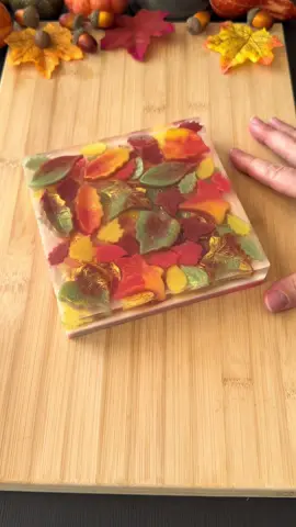 Handmade fall soap 🍂 Looks like real autumn leaves, perfect seasonal gift & DIY craft inspiration  #handmade #soap #diycrafts #soapmaking #fallaesthetic 