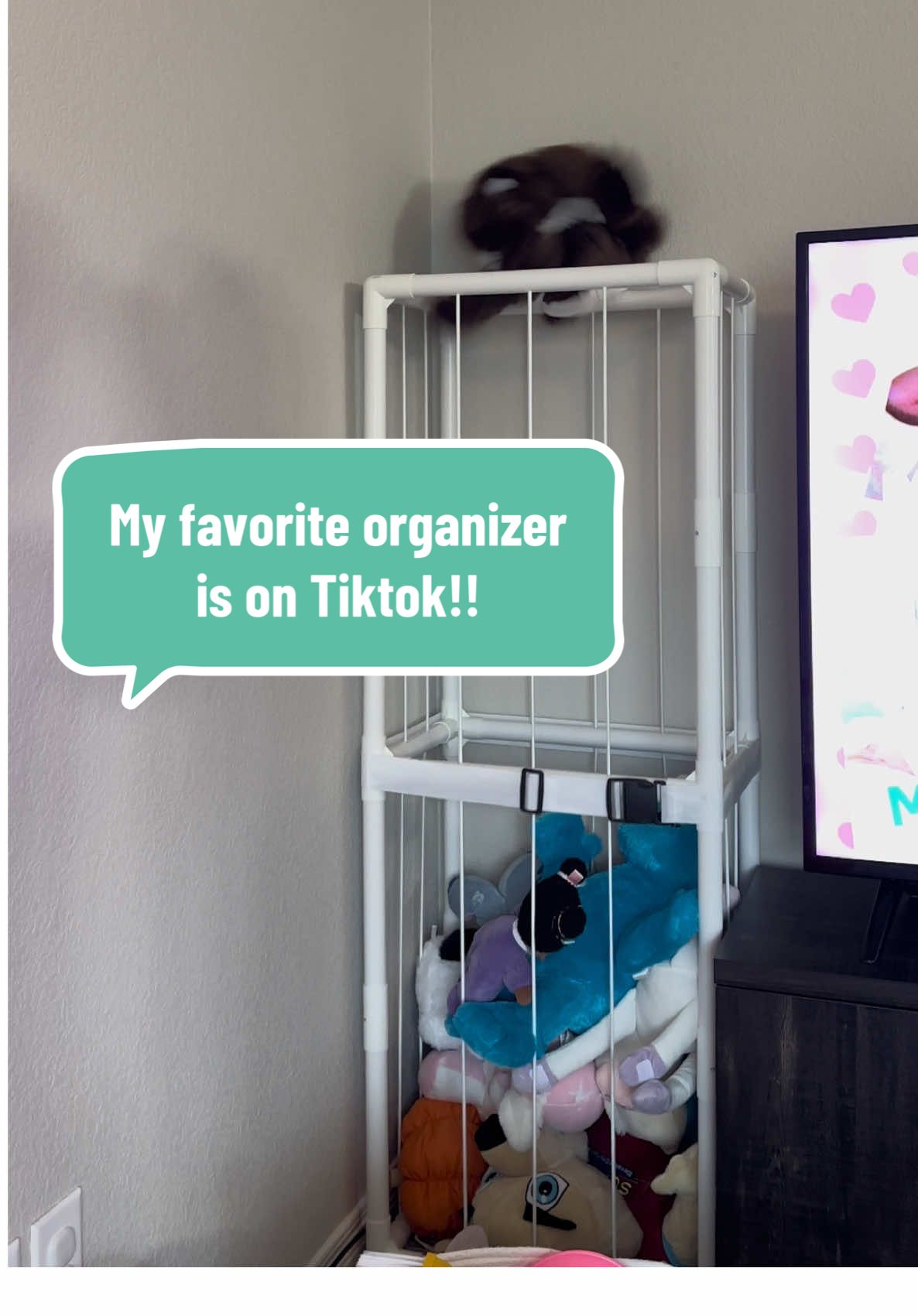 Organize any playroom with this stuffed anything storage #organize #stuffedtoys #playroom 