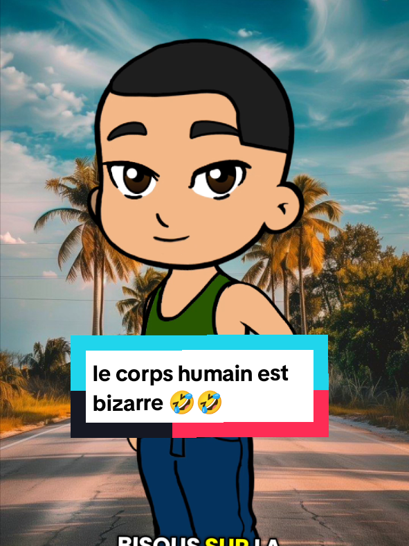 c'est quelle partie ?le corps humain aussi est bizarre hein. on te fait bisous sur la bouche mais c'est une autre partie de ton corps qui réagit . #humour #dessinanimé #animation #corpshumain #fyp .