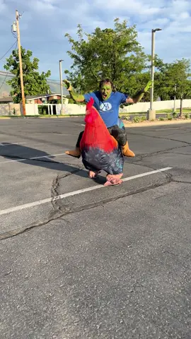 Chicken Jockey. #halloweencostume #chickencostume #costume