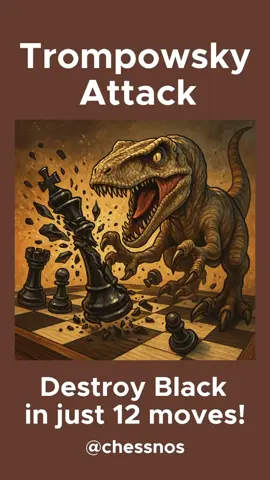 Destroy your opponent with the Trompowsky Attack - Raptor Variation!🦖💣 #chessnos #chess #chesstactics #checkmate #chessgame 