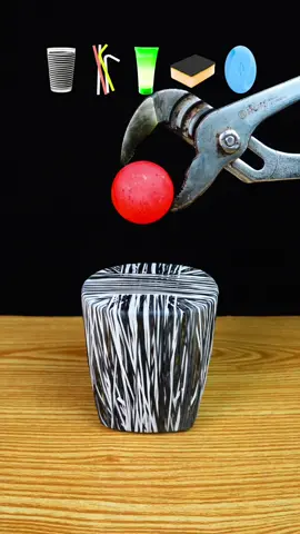 1000°C Red Hot Ball Vs Rubber Bands, Straws , Sponge 🥤🧽😱 #satisfying #asmr #experiment