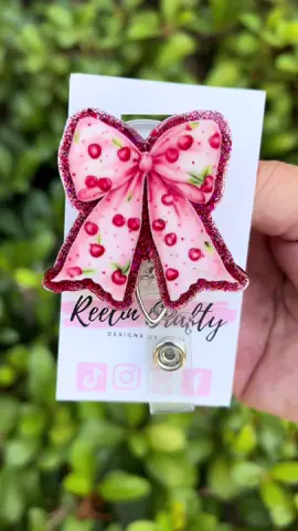 Cherry bow badge reel! #ernurse #badgereel #healthcareworker #nursing #nursingstudent #scrublife 