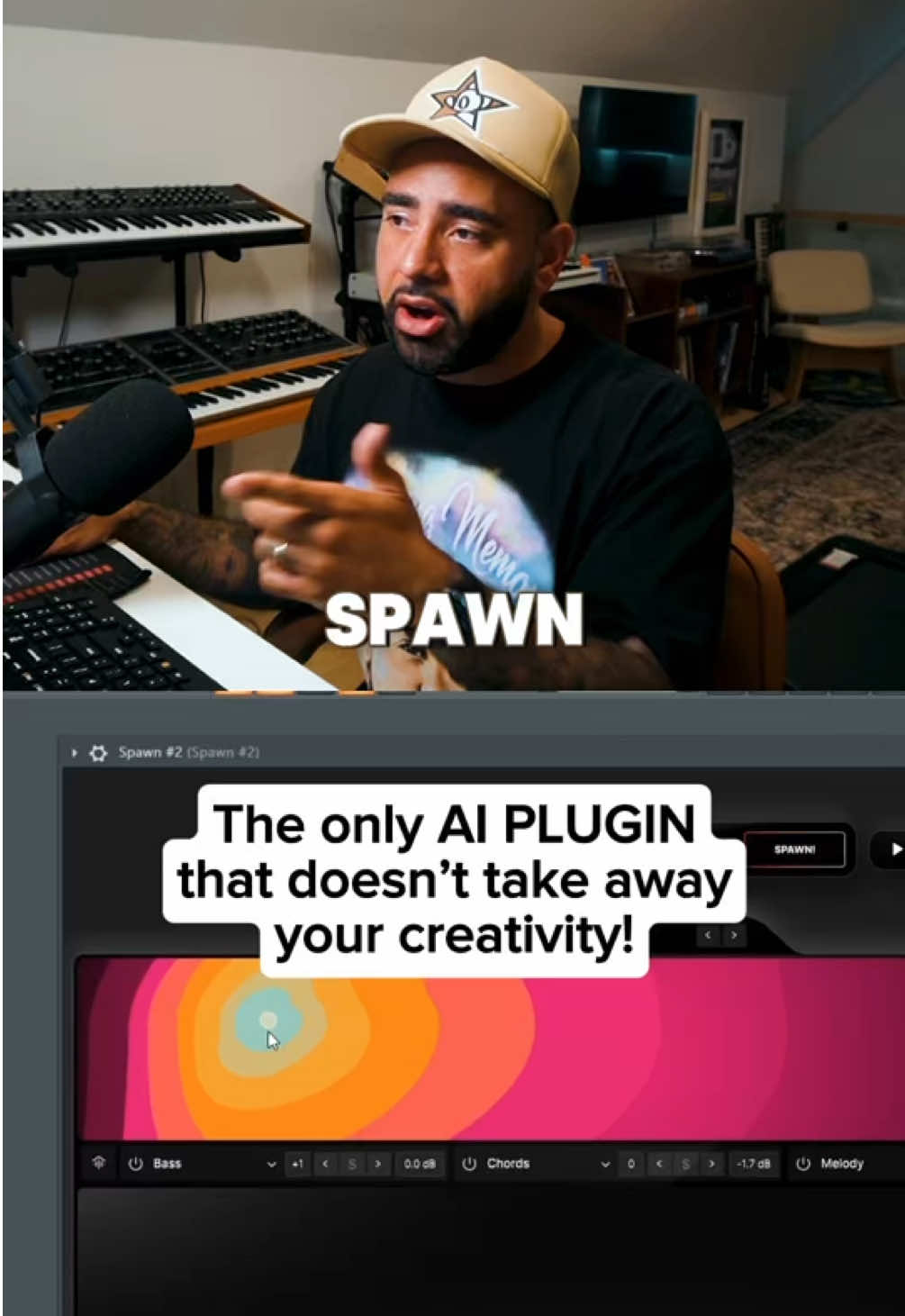Don’t be fooled by the word “AI” — the Spawn Plugin truly gives you 100% creative control You can also play anything you want, manually, from scratch!  ➡️ hit the 🔗 in our profile to get Spawn for 20% OFF today! 🤝  #producertok #producersoftiktok #vst #musicproduction #makingbeats 