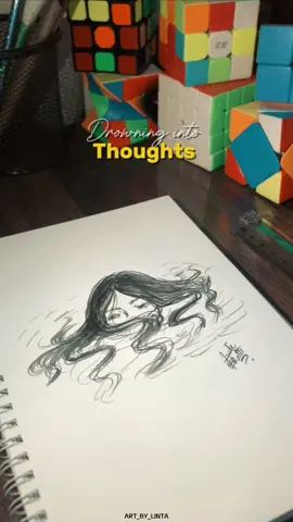 Drowning into thoughts 🥀 . . . . . #trendingvideos #growmyaccount #viralvideos #foryou #sketching 