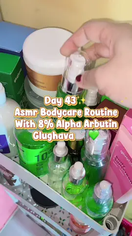 Day 43✨🪡 Asmr Bodycare Night Routine With 8% Alpha Arbutin Glughava @MaminyaGlughava @AdminGlughava  #glughava #perawatanbadan 