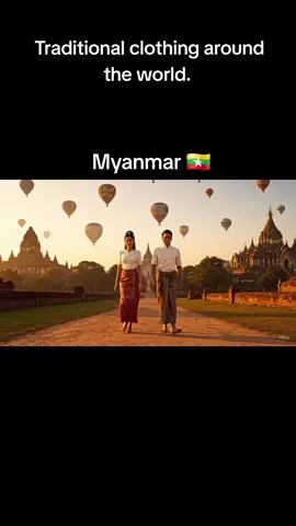 Asmr Ai traditional clothing around the world.  Myanmar 🇲🇲  #ASMR #ai #traditional #clothing #Myanmar 