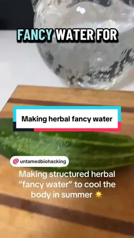 💦Making “fancy water” to deeply hydrate and cool the body.  💧Structured water is the type of water that is created by the body, turning our cells into batteries. Its structure is H3O2—a honeycomb liquid crystal super conductor. The more structured water we consume, the more truly hydrated our body will be. Since structured water likes to form near biological surfaces, the addition of the plant material will enhance this water even further. 🌿Mint & lemon balm cool the body, cucumber & marshmallow flower soothe the GI tract, and borage is for beauty.  🌞Source your herbs from your geographical location and have the added benefit of biophotonic light codes that support your mitochondrial health, and by extension, make all the systems of your body run more efficiently. ✅Want to learn more stuff like this & get healthier? I teach all kinds of herbalism & circadian health in my community. Join us!  https://www.herbsoilsandsound.com/rewild-untame 🪄Analemma water wand: https://analemma-water.com/#a_aid=6887ce34ede32 Follow me @untamedbiohacking #analemma #structuredwater #circadianhealth #hydration              