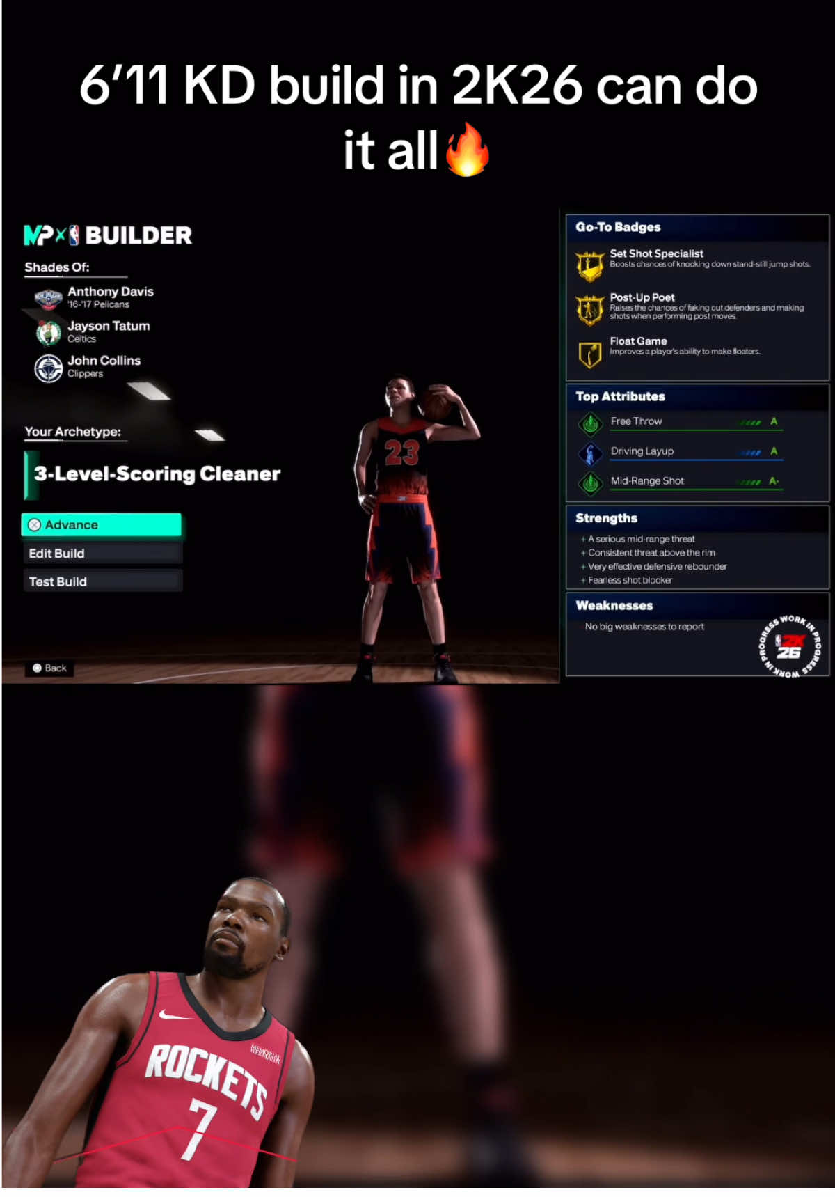 This 6’11 Kevin Durant build in 2K26 can do it all🔥 #creatorsearchinsights #2k26 #nba2k 